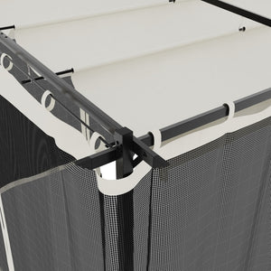 vidaXL Gazebo con Pareti in Rete Crema 6x3 m in Acciaio