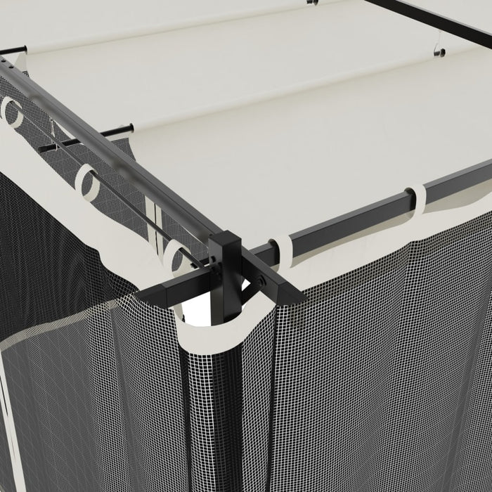 vidaXL Gazebo con Pareti in Rete Crema 6x3 m in Acciaio
