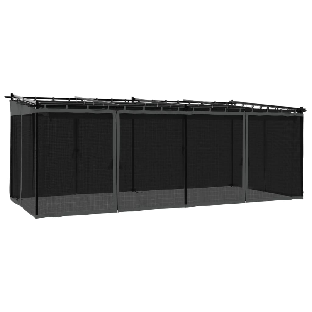 vidaXL Gazebo con Pareti in Rete Antracite 6x3 m in Acciaio