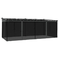 vidaXL Gazebo con Pareti in Rete Antracite 6x3 m in Acciaio