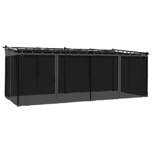 vidaXL Gazebo con Pareti in Rete Antracite 6x3 m in Acciaio