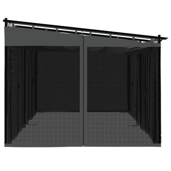 vidaXL Gazebo con Pareti in Rete Antracite 6x3 m in Acciaio