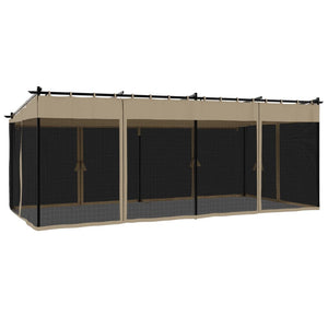 vidaXL Gazebo con Pareti in Rete Tortora 6x3 m in Acciaio