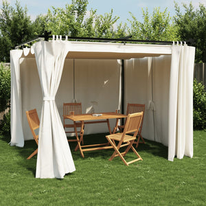 vidaXL Gazebo con Tende Crema 3x3 m in Acciaio