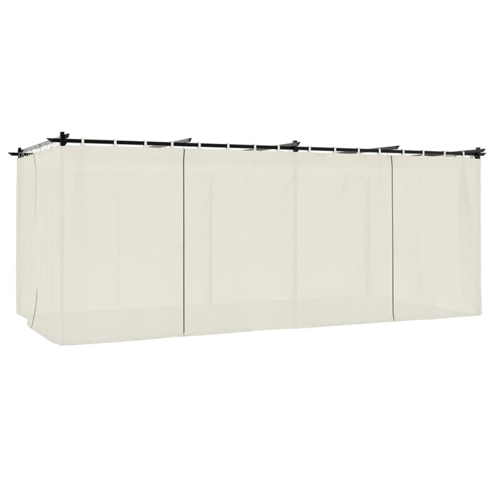 vidaXL Gazebo con Tende Crema 6x3 m in Acciaio