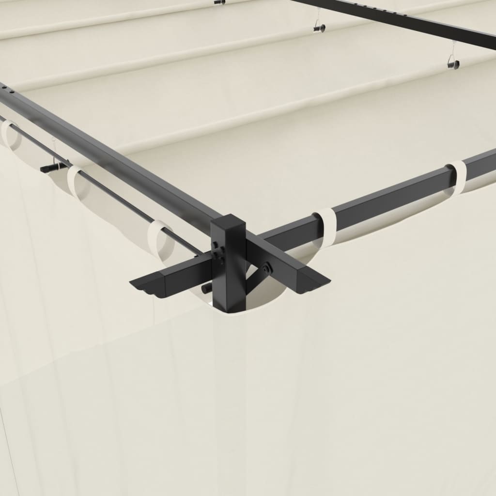 vidaXL Gazebo con Tende Crema 6x3 m in Acciaio