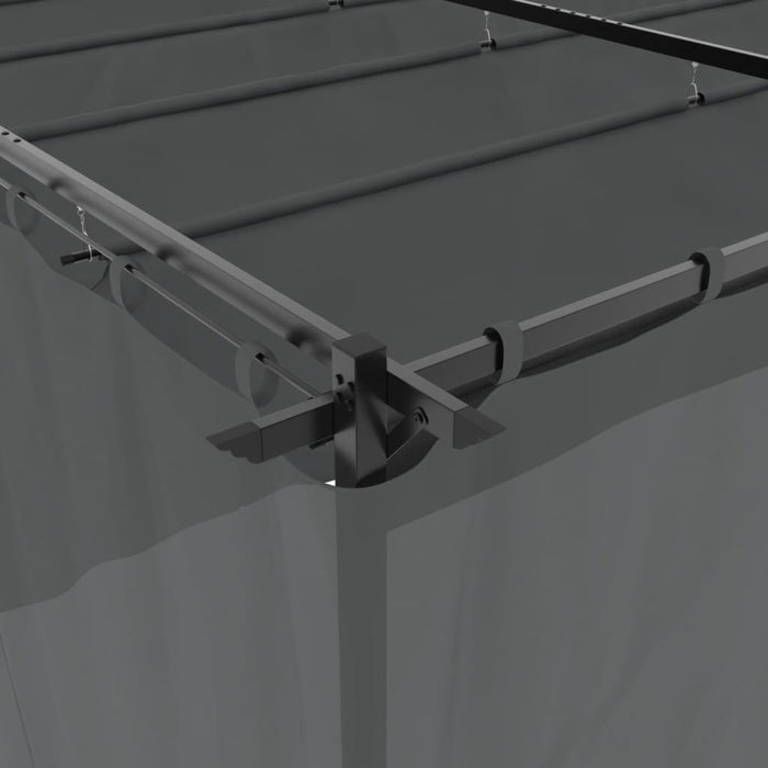 vidaXL Gazebo con Tende Antracite 6x3 m in Acciaio