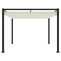 vidaXL Gazebo da Giardino con Tetto Retrattile Crema 3x3m in Acciaio