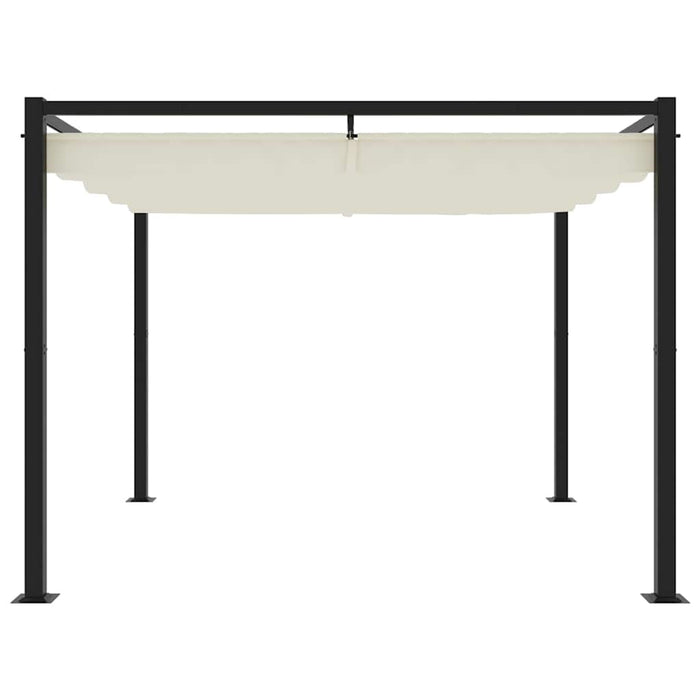 vidaXL Gazebo da Giardino con Tetto Retrattile Crema 3x3m in Acciaio