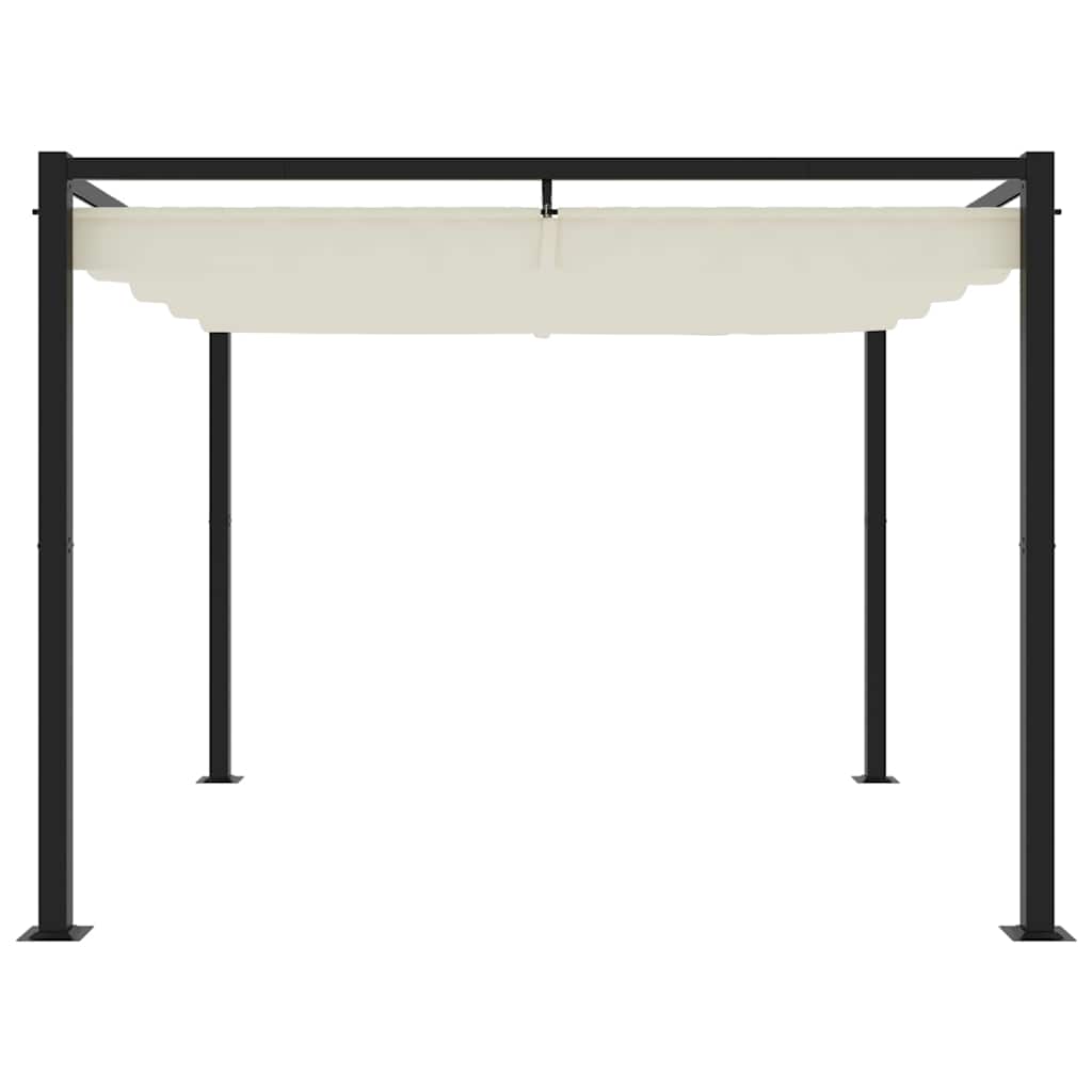 Gazebo da Giardino con Tetto Retrattile Crema 3x3m in Acciaio 4003960