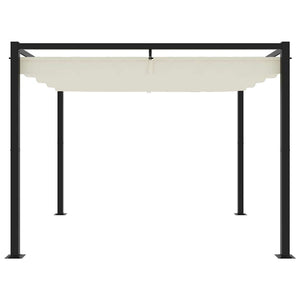 Gazebo da Giardino con Tetto Retrattile Crema 3x3m in Acciaio 4003960