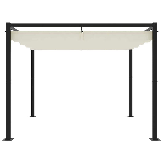 Gazebo da Giardino con Tetto Retrattile Crema 3x3m in Acciaio 4003960