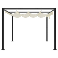 Gazebo da Giardino con Tetto Retrattile Crema 3x3m in Acciaio 4003960
