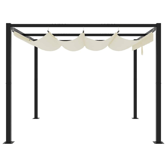 Gazebo da Giardino con Tetto Retrattile Crema 3x3m in Acciaio 4003960