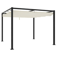 vidaXL Gazebo da Giardino con Tetto Retrattile Crema 3x3m in Acciaio
