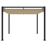 Gazebo da Giardino con Tetto Retrattile Tortora 3x3 m Acciaio 4003961