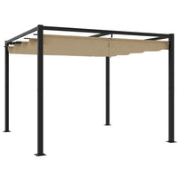 vidaXL Gazebo da Giardino con Tetto Retrattile Tortora 3x3 m Acciaio