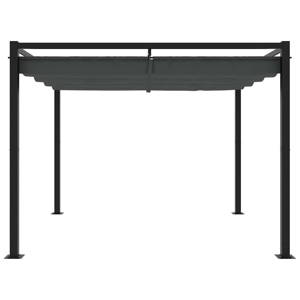 Gazebo da Giardino con Tetto Retrattile Antracite 3x3 m Acciaio 4003962