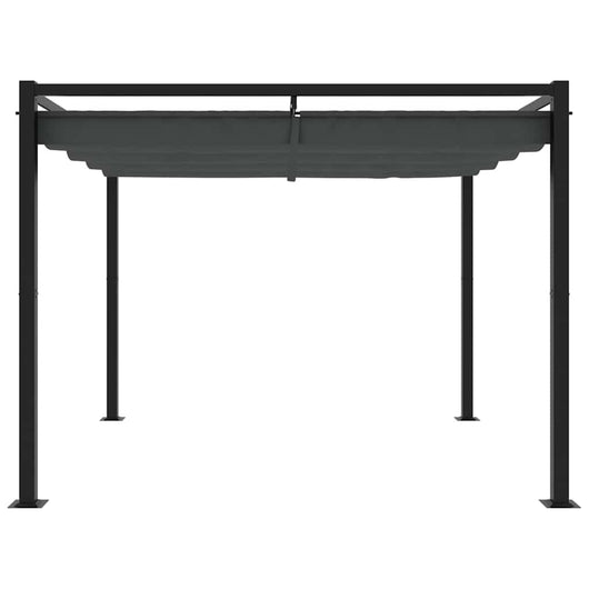 Gazebo da Giardino con Tetto Retrattile Antracite 3x3 m Acciaio 4003962