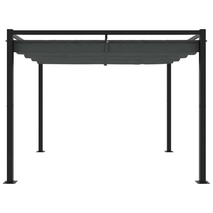 Gazebo da Giardino con Tetto Retrattile Antracite 3x3 m Acciaio 4003962