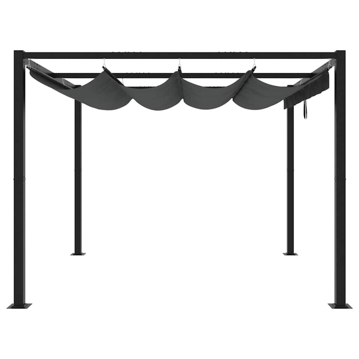 Gazebo da Giardino con Tetto Retrattile Antracite 3x3 m Acciaio 4003962