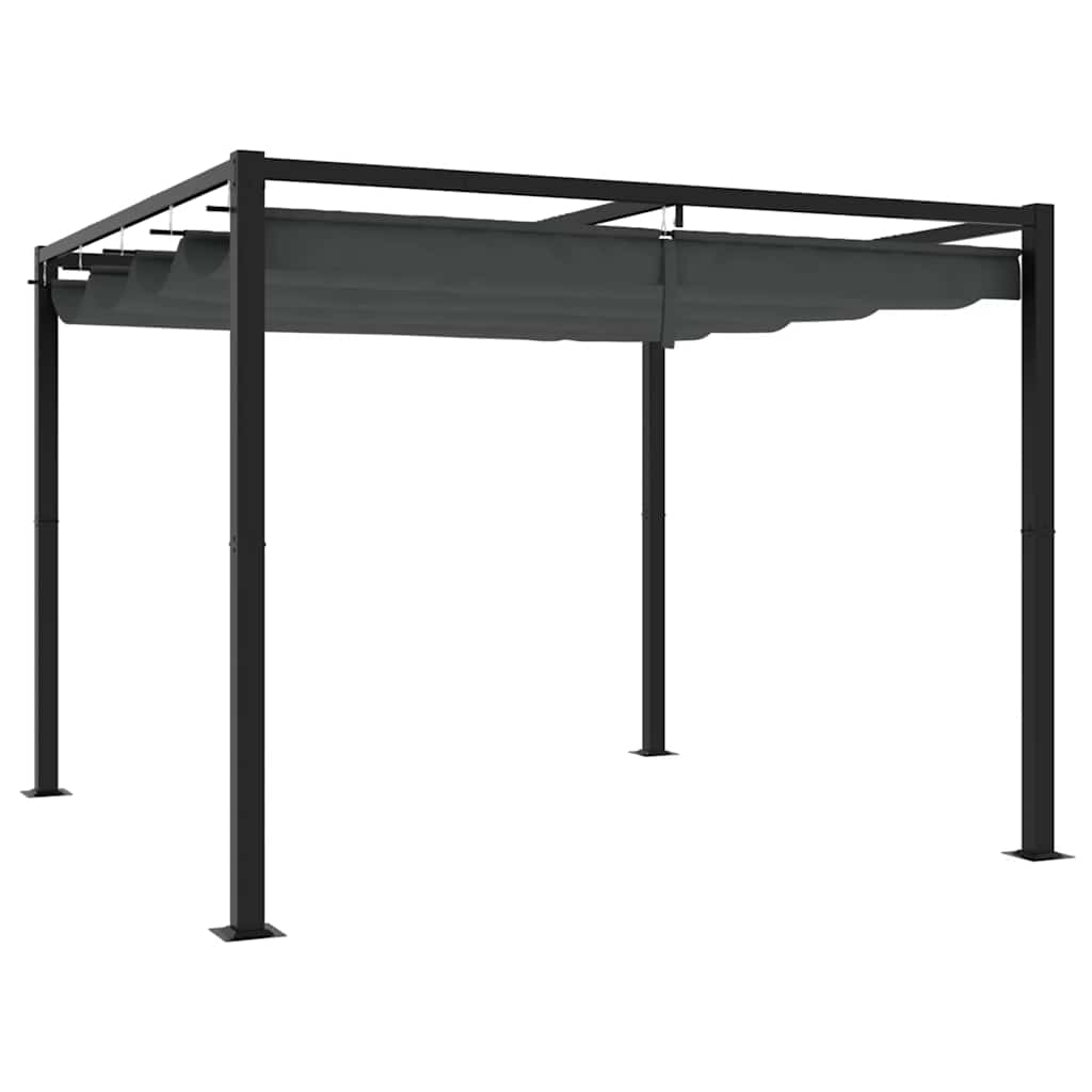 Gazebo da Giardino con Tetto Retrattile Antracite 3x3 m Acciaio 4003962