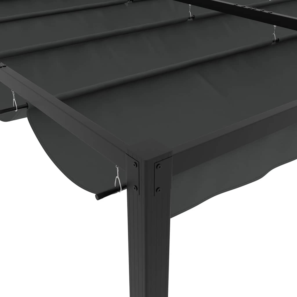 Gazebo da Giardino con Tetto Retrattile Antracite 3x3 m Acciaio 4003962