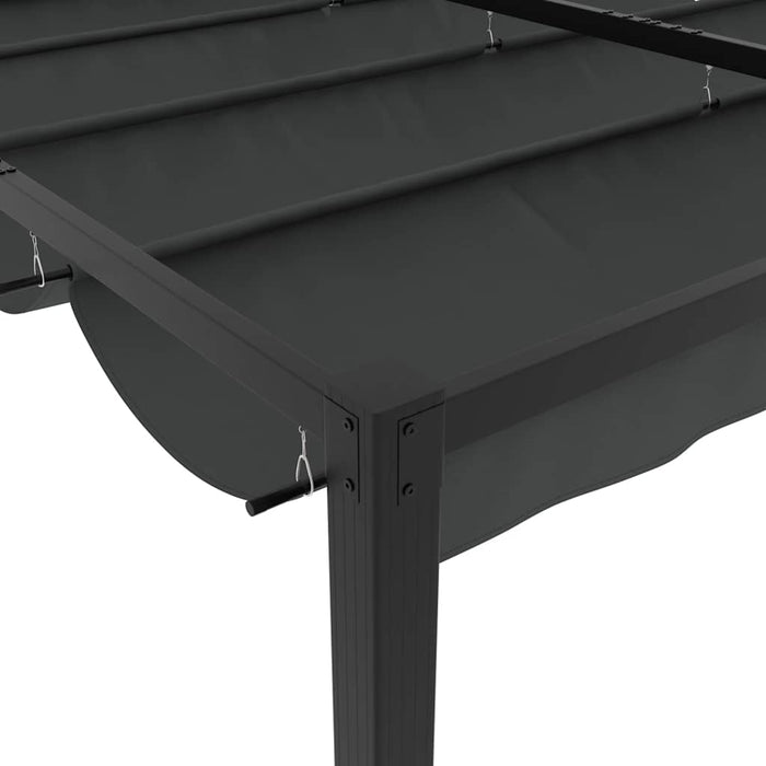 Gazebo da Giardino con Tetto Retrattile Antracite 3x3 m Acciaio 4003962