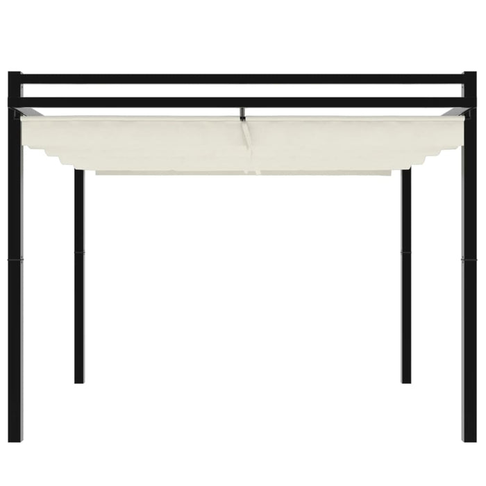Gazebo da Giardino con Tetto Retrattile Crema 3x3m in Alluminio 4003968