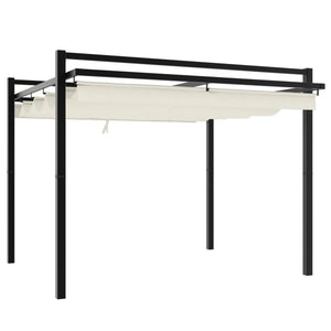vidaXL Gazebo da Giardino con Tetto Retrattile Crema 3x3m in Alluminio