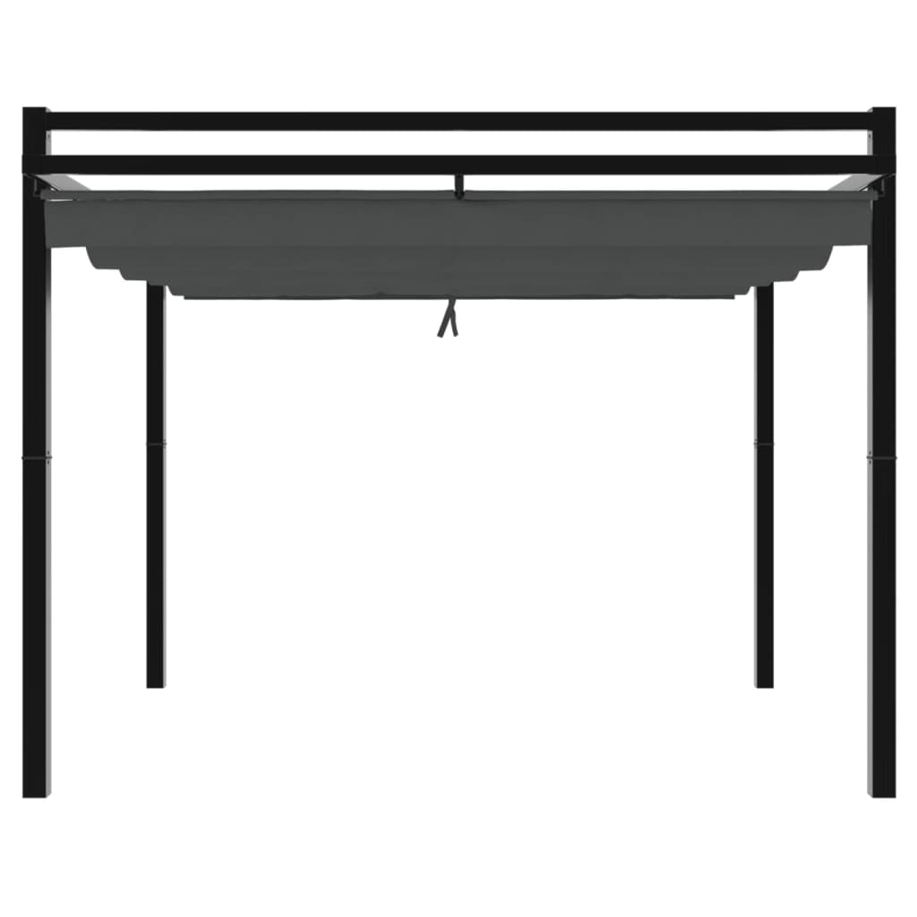 Gazebo Giardino con Tetto Retrattile Antracite 3x3 m Alluminio 4003969