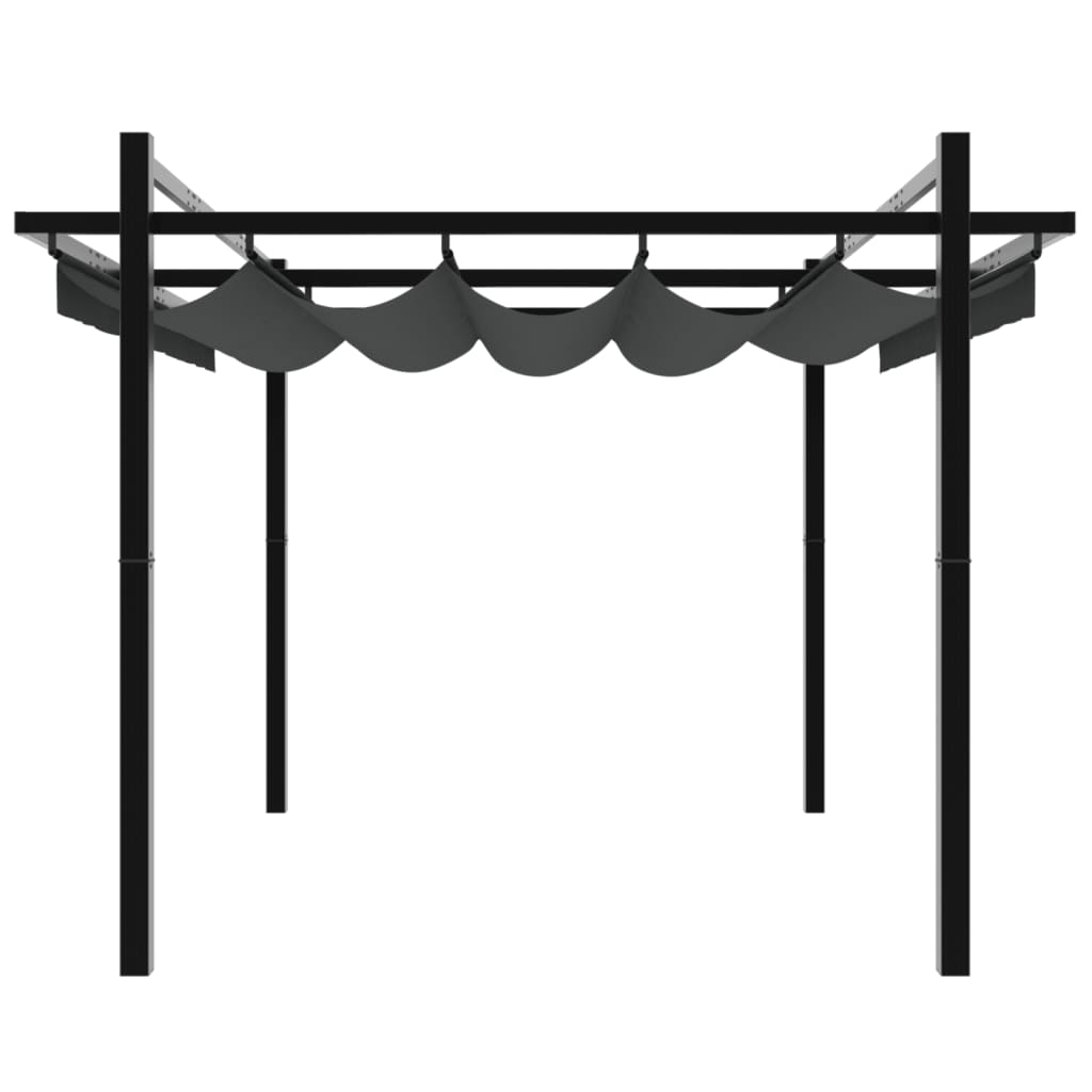 vidaXL Gazebo Giardino con Tetto Retrattile Antracite 3x3 m Alluminio