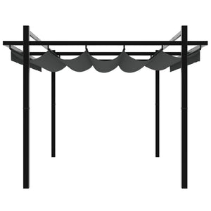 vidaXL Gazebo Giardino con Tetto Retrattile Antracite 3x3 m Alluminio