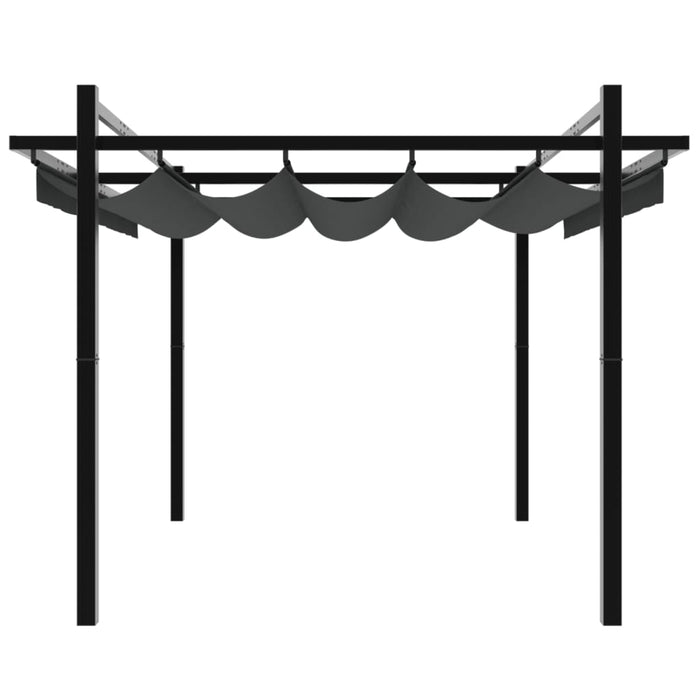 vidaXL Gazebo Giardino con Tetto Retrattile Antracite 3x3 m Alluminio