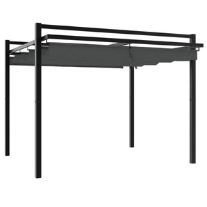vidaXL Gazebo Giardino con Tetto Retrattile Antracite 3x3 m Alluminio