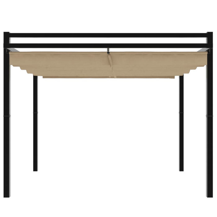 Gazebo da Giardino con Tetto Retrattile Tortora 3x3 m Alluminio 4003970