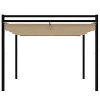 Gazebo da Giardino con Tetto Retrattile Tortora 3x3 m Alluminio