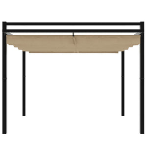 Gazebo da Giardino con Tetto Retrattile Tortora 3x3 m Alluminio