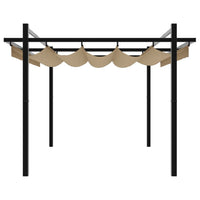 Gazebo da Giardino con Tetto Retrattile Tortora 3x3 m Alluminio 4003970