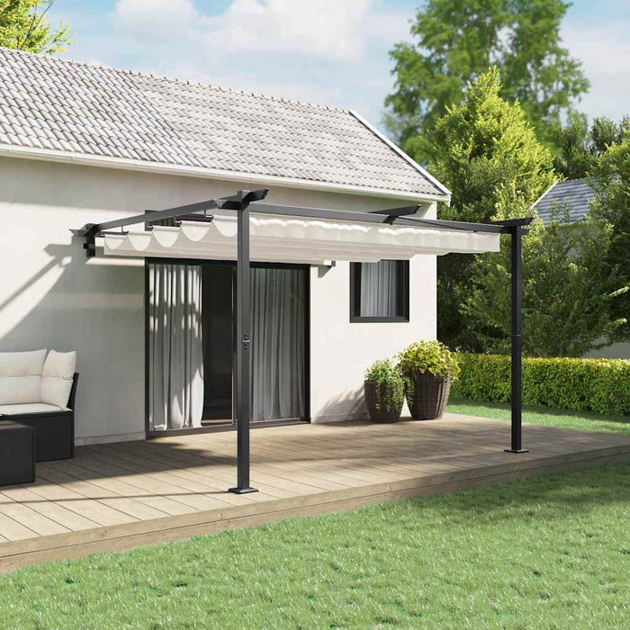 Gazebo a Muro Crema Acciaio 4003971