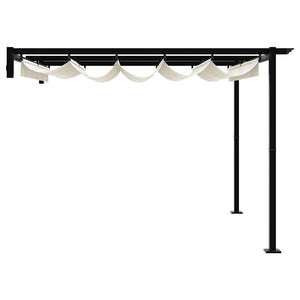 Gazebo a Muro Crema Acciaio 4003971