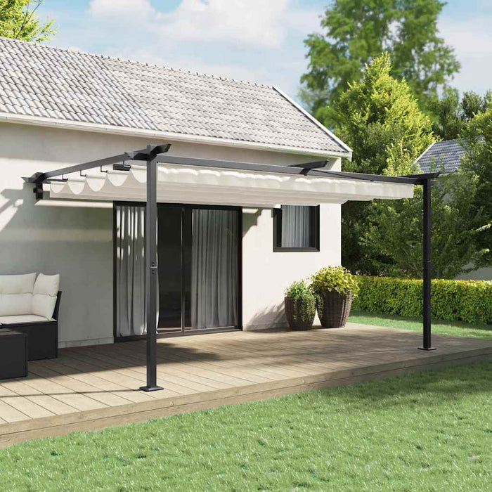 Gazebo a Muro Crema Acciaio 4003974