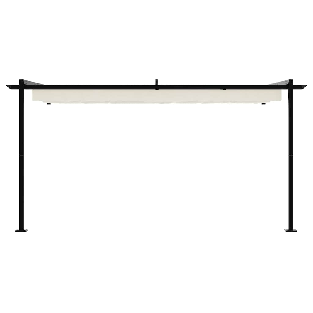 Gazebo a Muro Crema Acciaio 4003974
