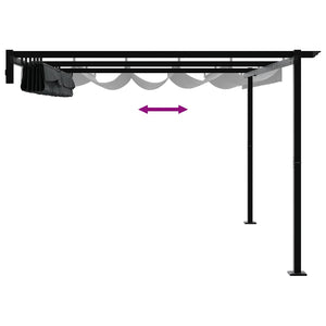 vidaXL Gazebo a Muro Antracite Acciaio