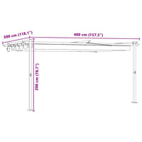 vidaXL Gazebo a Muro Antracite Acciaio