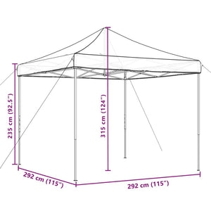 Tenda da Festa Pieghevole Pop-Up Terracotta 292x292x315 cm