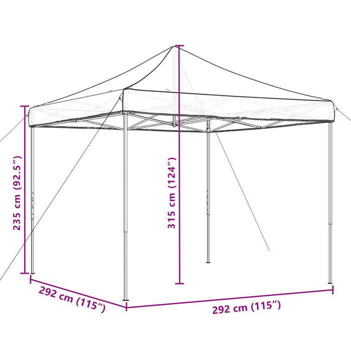 Tenda da Festa Pieghevole Pop-Up Nero 292x292x315 cm