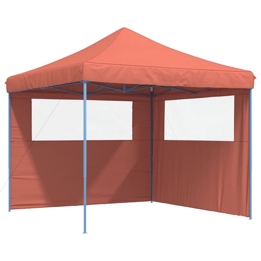 Tendone per Feste Pieghevole Pop-Up con 2 Pareti Terracotta