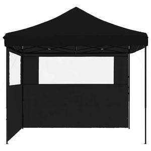 Tendone per Feste Pieghevole Pop-Up con 2 Pareti Nero 4004927
