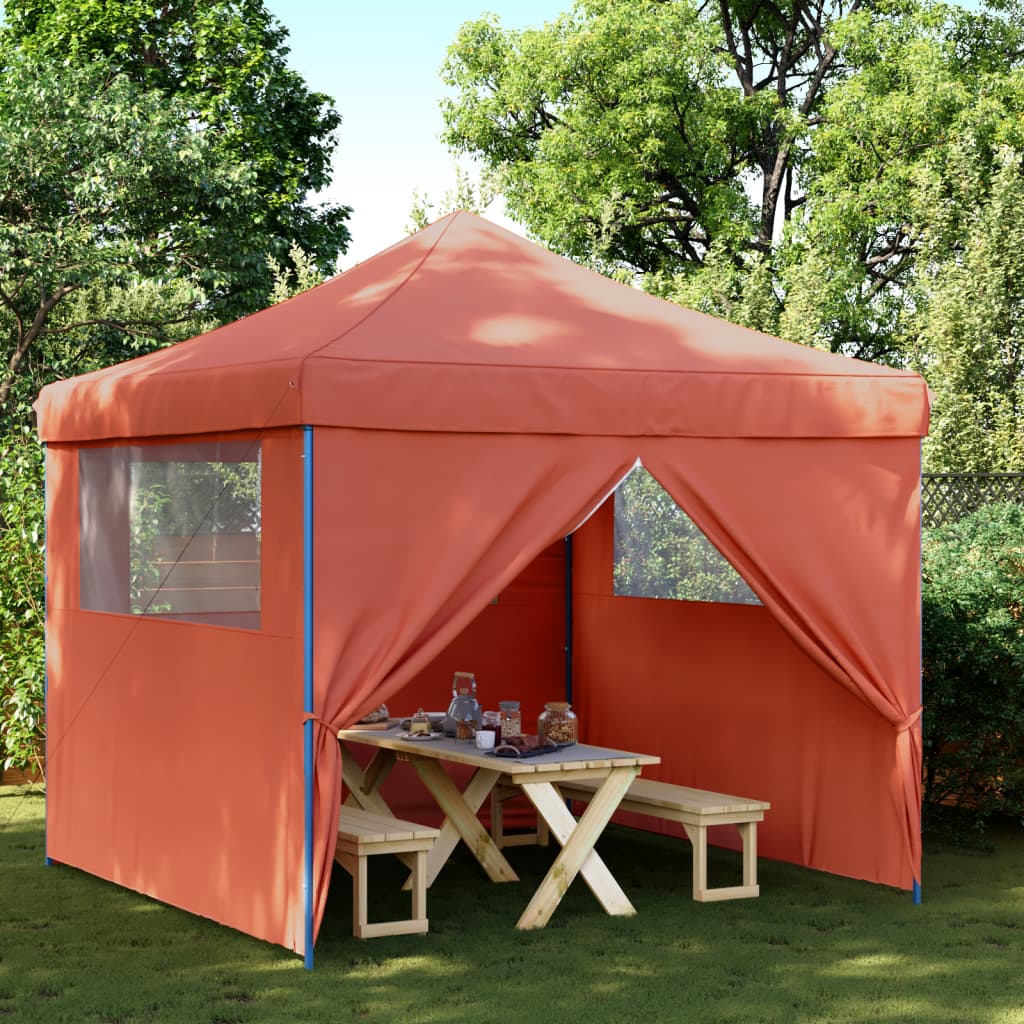 Tendone per Feste Pieghevole Pop-Up con 4 Pareti Terracotta 4004933